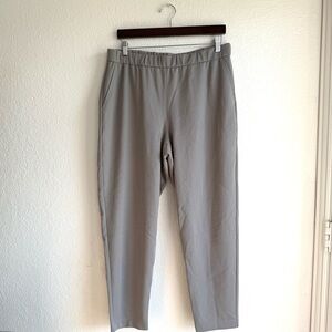 Eileen Fisher Womens Pants Gray Beige Pull On Tapered Leg Stretch Size Large